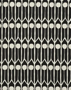 Feathers Cotton Fabric, Black / White