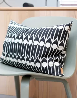 Feathers Cotton Fabric, Black / White