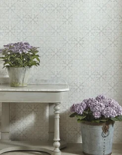 Fleur De Lys Tile, Vintage Grey