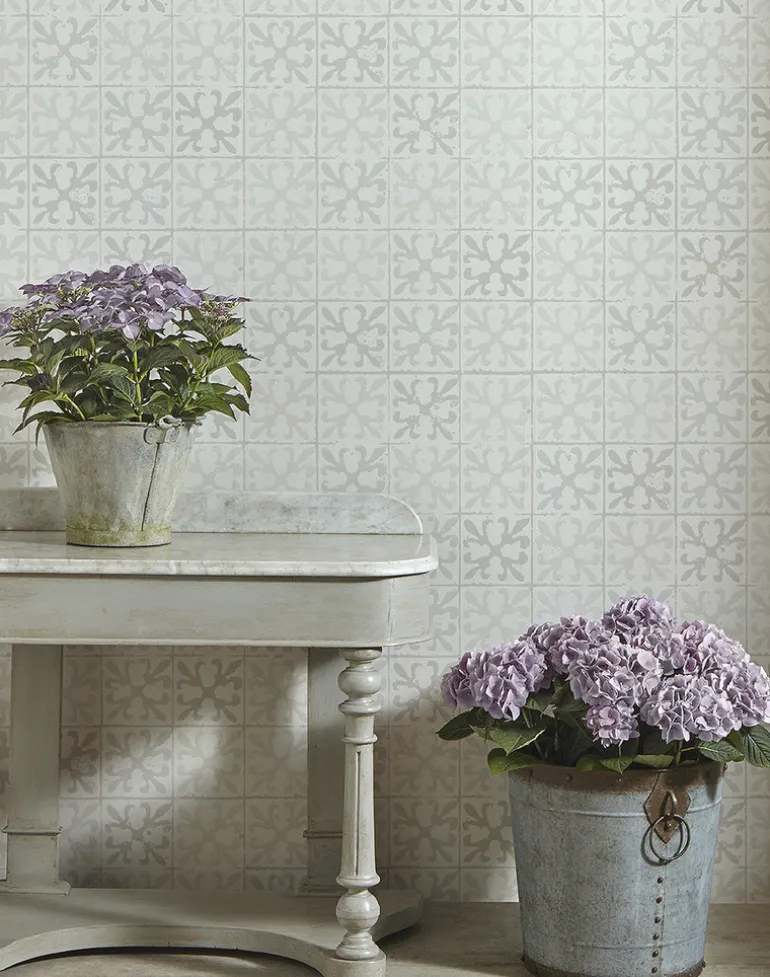 Fleur De Lys Tile, Vintage Grey