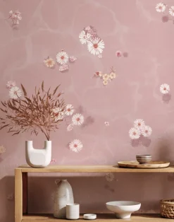 Floral Bath Mural, Blush
