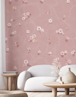 Floral Bath Mural, Blush