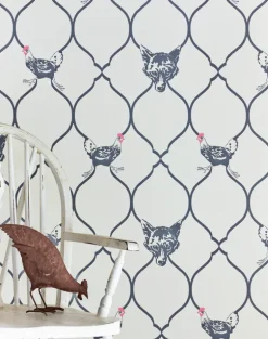 Fox & Hen, Charcoal on Parchment