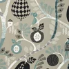 Fruit Garden Cotton Fabric, Grey