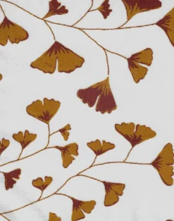 Ginkgo Leaves Fabric, Chestnut Brown
