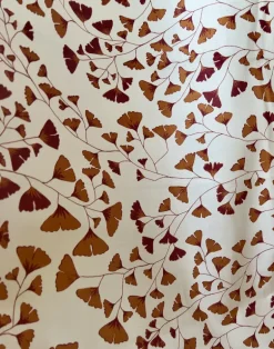 Ginkgo Leaves Fabric, Chestnut Brown