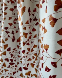 Ginkgo Leaves Fabric, Chestnut Brown