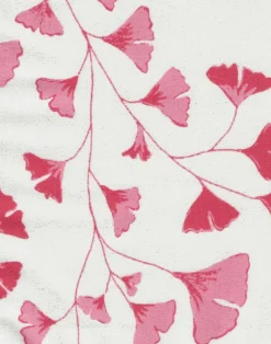 Ginkgo Leaves Fabric, Spinel Red