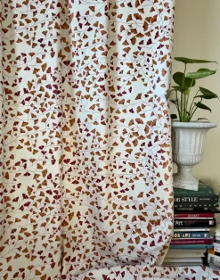 Ginkgo Leaves Fabric, Spinel Red