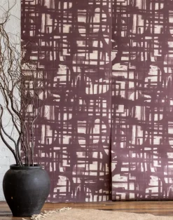 Grasscloth Monoprint, Raisin