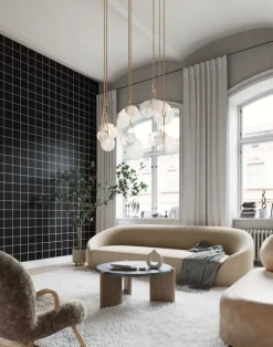 Grid - Large Thin, Line: White | Background: Black