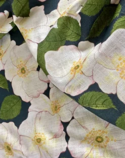 Hedgerow Rosa Fabric, Indigo Blue