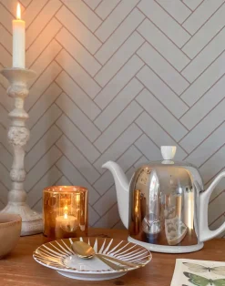 Herringbone, Greige Blue 144-02