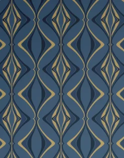 Hourglass, Teal Gold on Blue