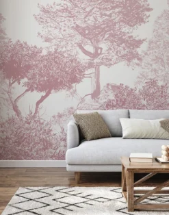 Hua Trees Mural, Burgundy