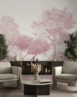 Hua Trees Mural, Burgundy