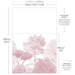 Hua Trees Mural, Burgundy