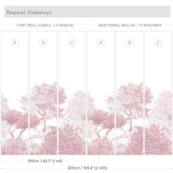 Hua Trees Mural, Burgundy