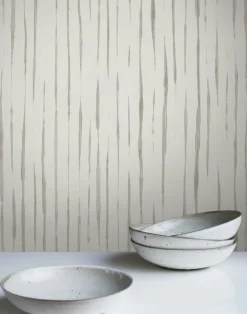 Inky Stripe, Taupe Premium Matte