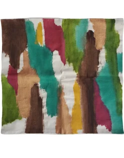 Julie Kay Hand Painted Watercolor Pillow Cover, Brown Crimson