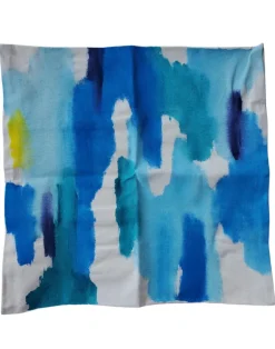 Julie Kay Hand Painted Watercolor Pillow Cover, Ocean Blue