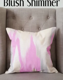 Julie Kay Hand Painted Watercolor Pillow Cover, Blush Shimmer