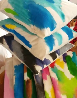 Julie Kay Hand Painted Watercolor Pillow Cover, Ocean Blue