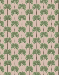 Little Palma Velvet Fabric, Flamingo