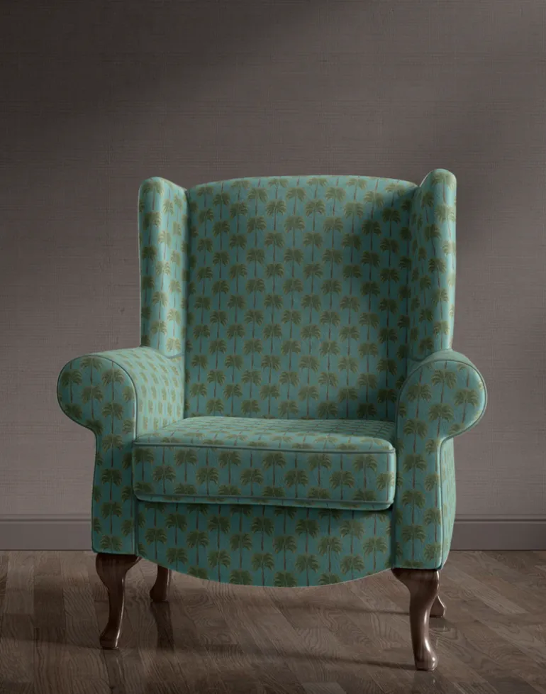 Little Palma Velvet Fabric, Bay