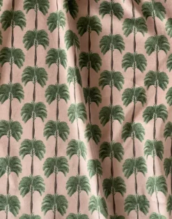 Little Palma Velvet Fabric, Flamingo