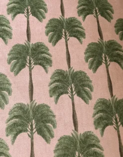Little Palma Velvet Fabric, Flamingo
