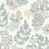 May Linen Fabric, Dusty Blue / Ivory