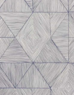 Mica, Blue on Off White