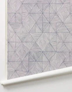 Mica, Blue on Off White