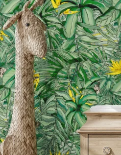 MONKEY FOREST DARK GREEN & YELLOW