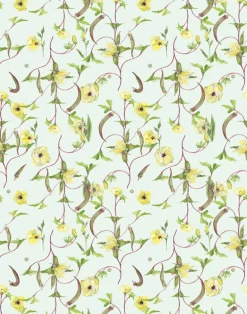 Okra Floral, Half Scale