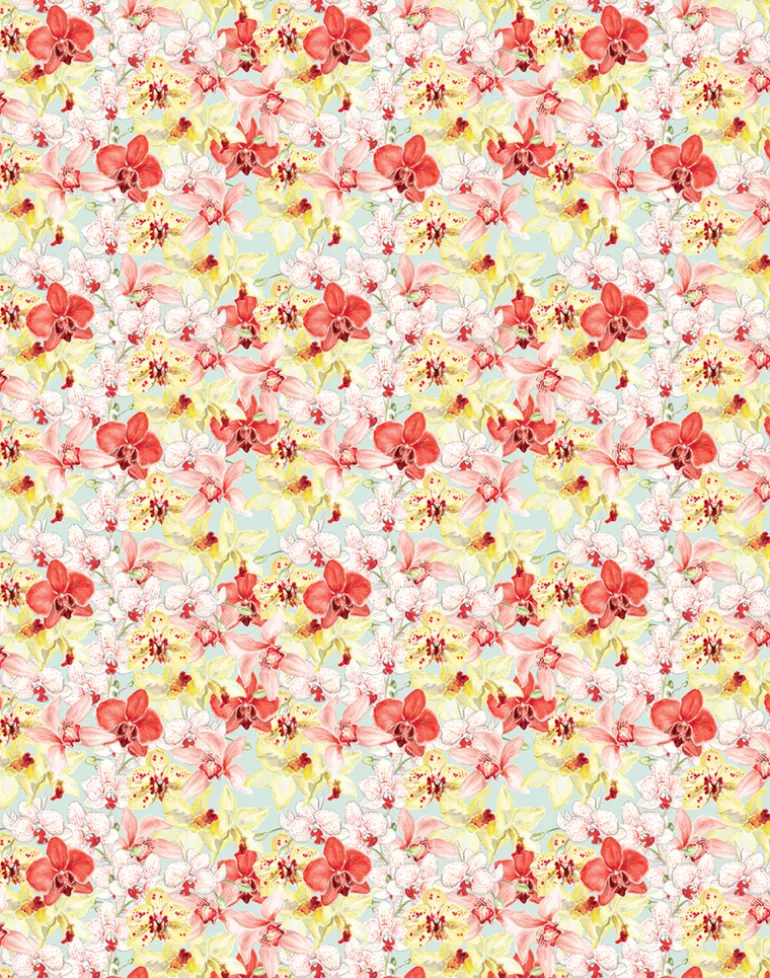 Orchid Romance Mint/Peach, Half Scale