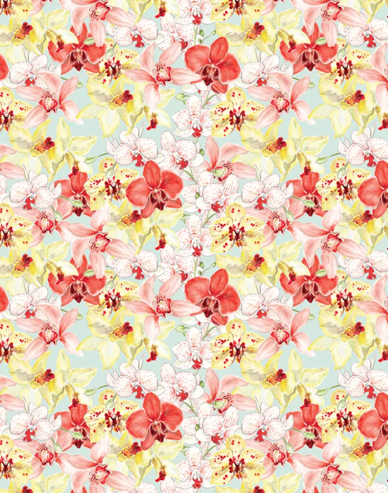 Orchid Romance Mint/Peach, Full Scale