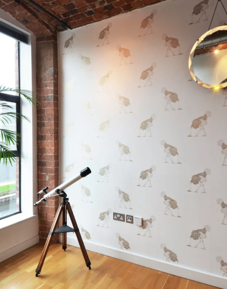 Ostrich Large, Gold Leaf on Bone