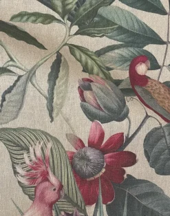 Passiflora Linen Fabric, Antique