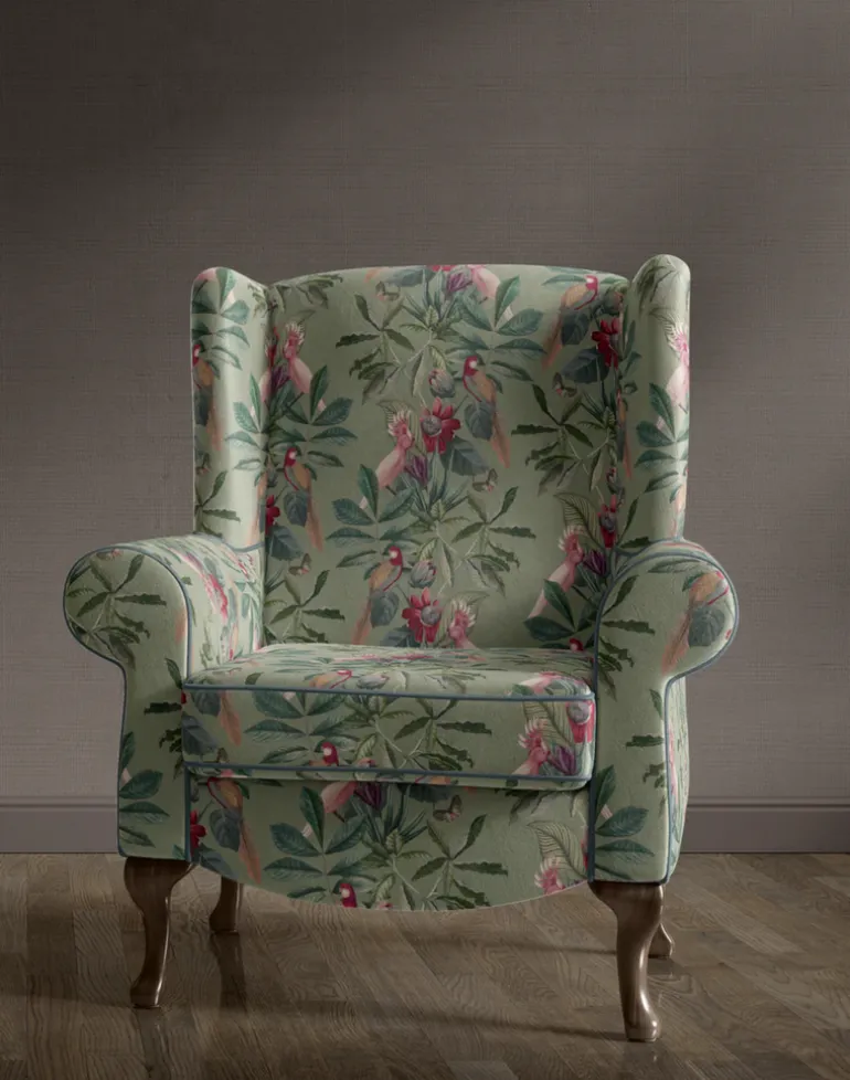 Passiflora Velvet Fabric, Sage