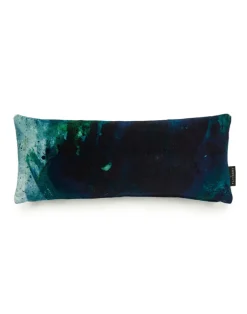 17 Patterns Beyond Nebulous Green & Blue Lumbar Cushion
