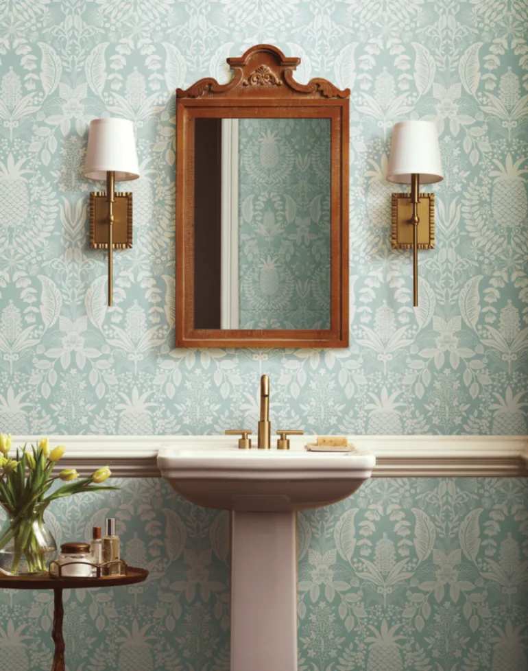 Pineapple Damask Light Blue RF7484