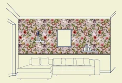 Pink Serpent Wallfabric