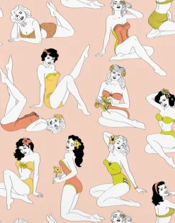 Pin-Up Wallpaper, Peachy Keen