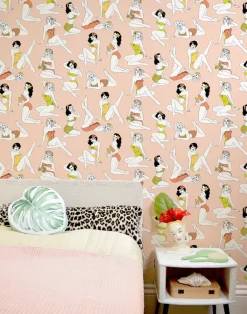 Pin-Up Wallpaper, Peachy Keen