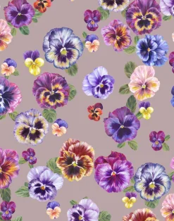 Plethora of Pansies, Bruised Pink - Medium Pile Velvet