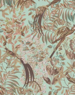 Resplendent Woods Linen Fabric, Teal