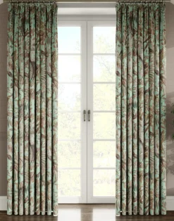 Resplendent Woods Linen Fabric, Teal