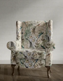 Resplendent Woods Velvet Fabric, Shaded White